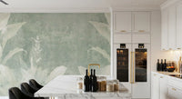 Misty Sage Botanical Leaves Wall Mural Wall Mural