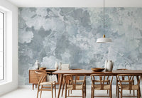 Vintage Ginkgo Leaf Steel Blue Wall Mural Wall Mural