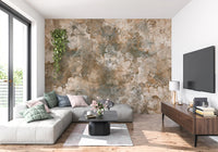Vintage Ginkgo Leaf Warm Amber Wall Mural Wall Mural