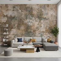 Vintage Ginkgo Leaf Warm Amber Wall Mural Wall Mural