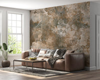 Vintage Ginkgo Leaf Warm Amber Wall Mural Wall Mural