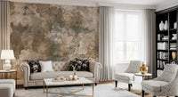 Vintage Ginkgo Leaf Warm Amber Wall Mural Wall Mural