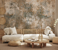 Vintage Ginkgo Leaf Warm Amber Wall Mural Wall Mural