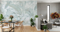 Ice Blue Botanical Banana Leaf Wall Mural Wall Mural
