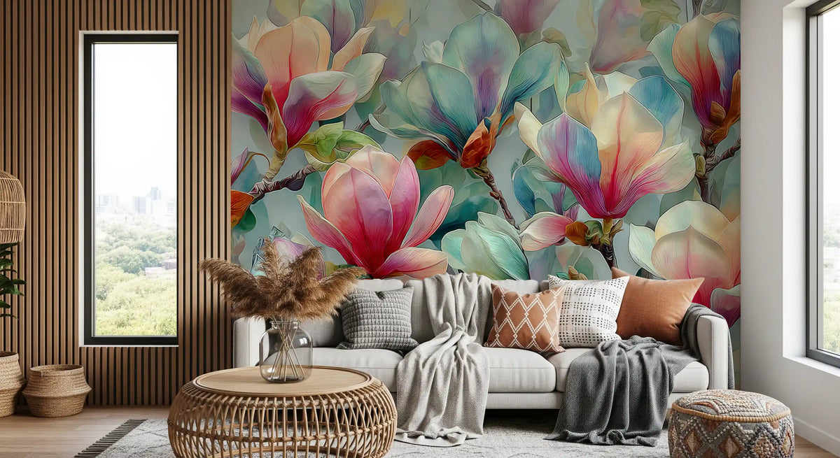 Springtime Magnolia Botanical Wall Mural