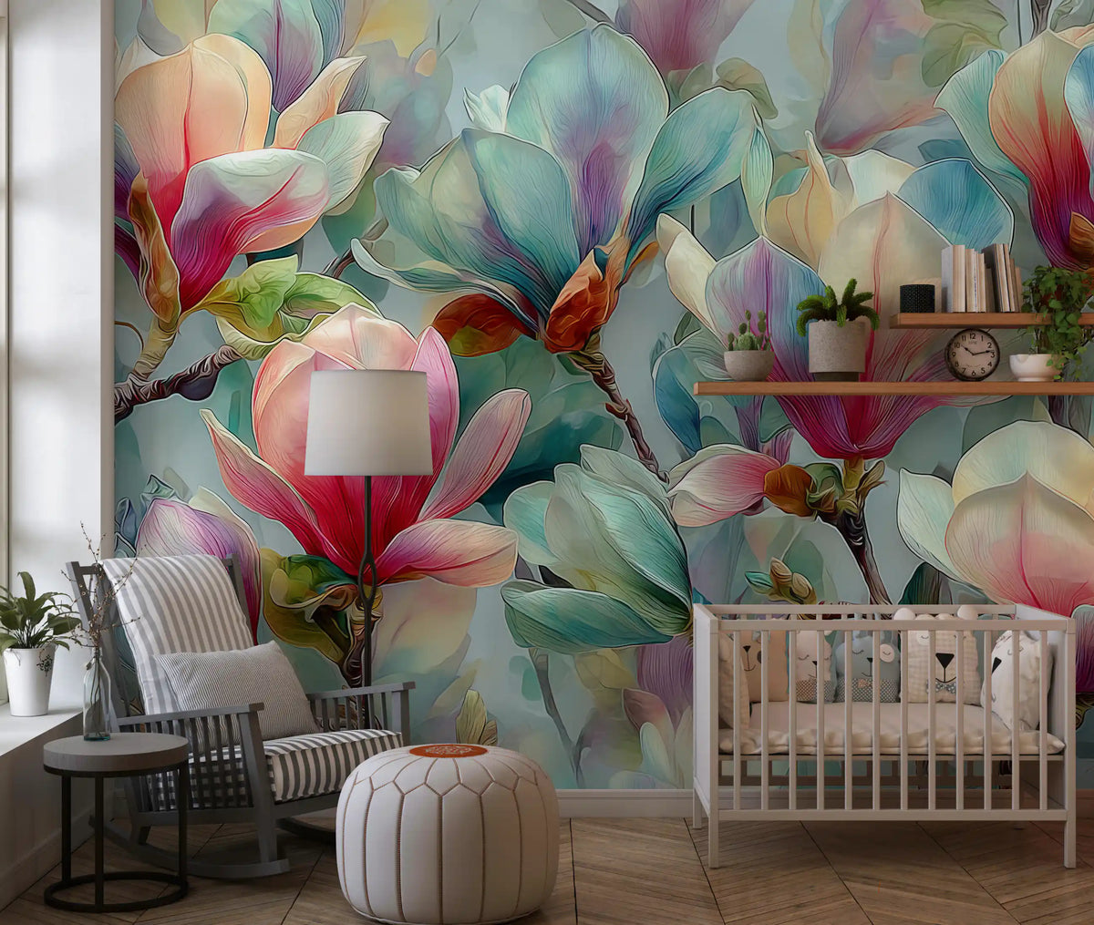 Springtime Magnolia Botanical Wall Mural