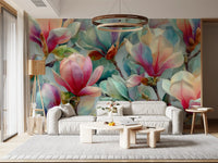 Springtime Magnolia Botanical Wall Mural