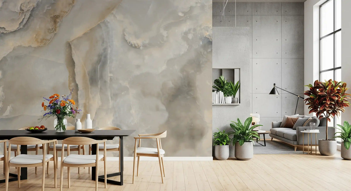 Natural Cream Onyx Stone Texture Wall Mural