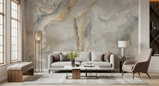 Natural Cream Onyx Stone Texture Wall Mural