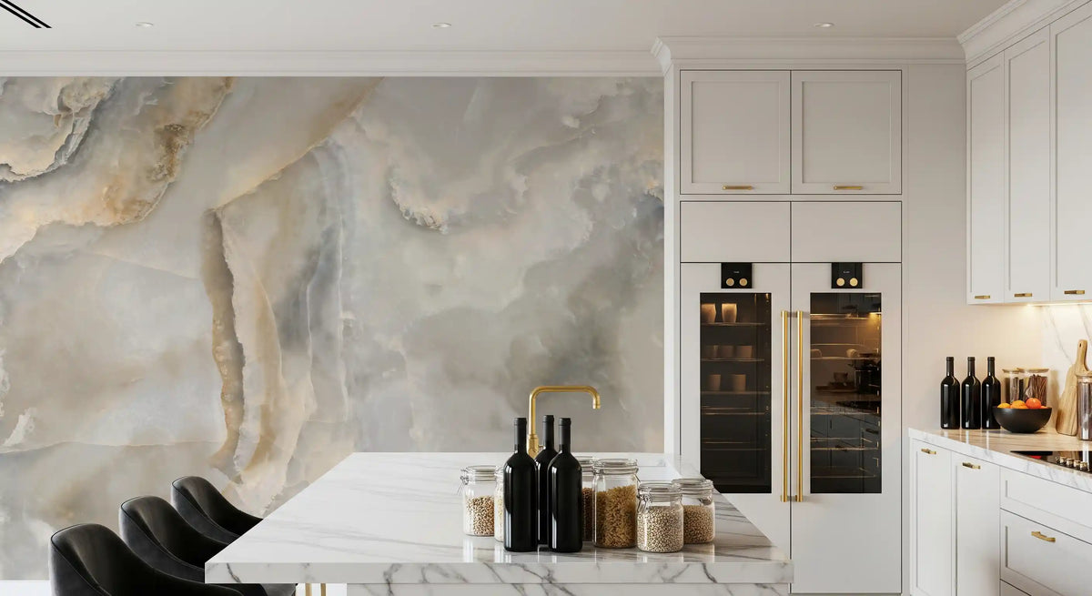 Natural Cream Onyx Stone Texture Wall Mural