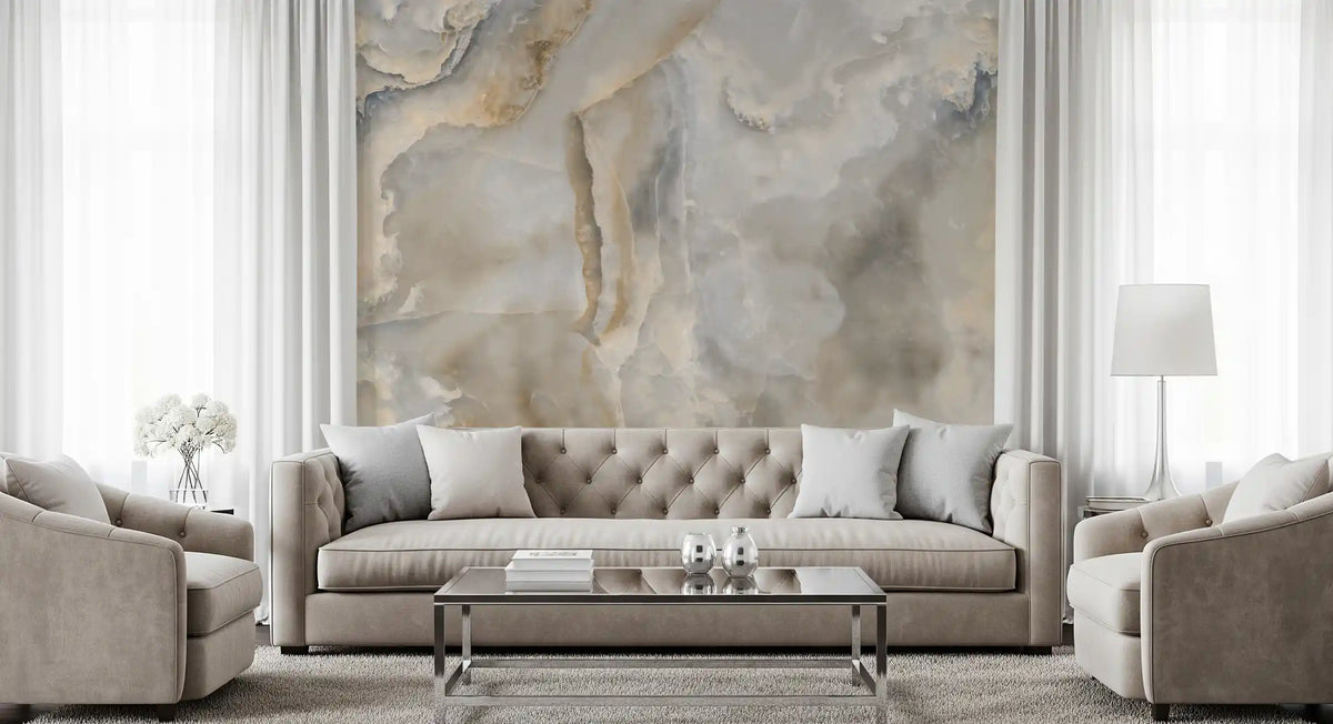 Natural Cream Onyx Stone Texture Wall Mural