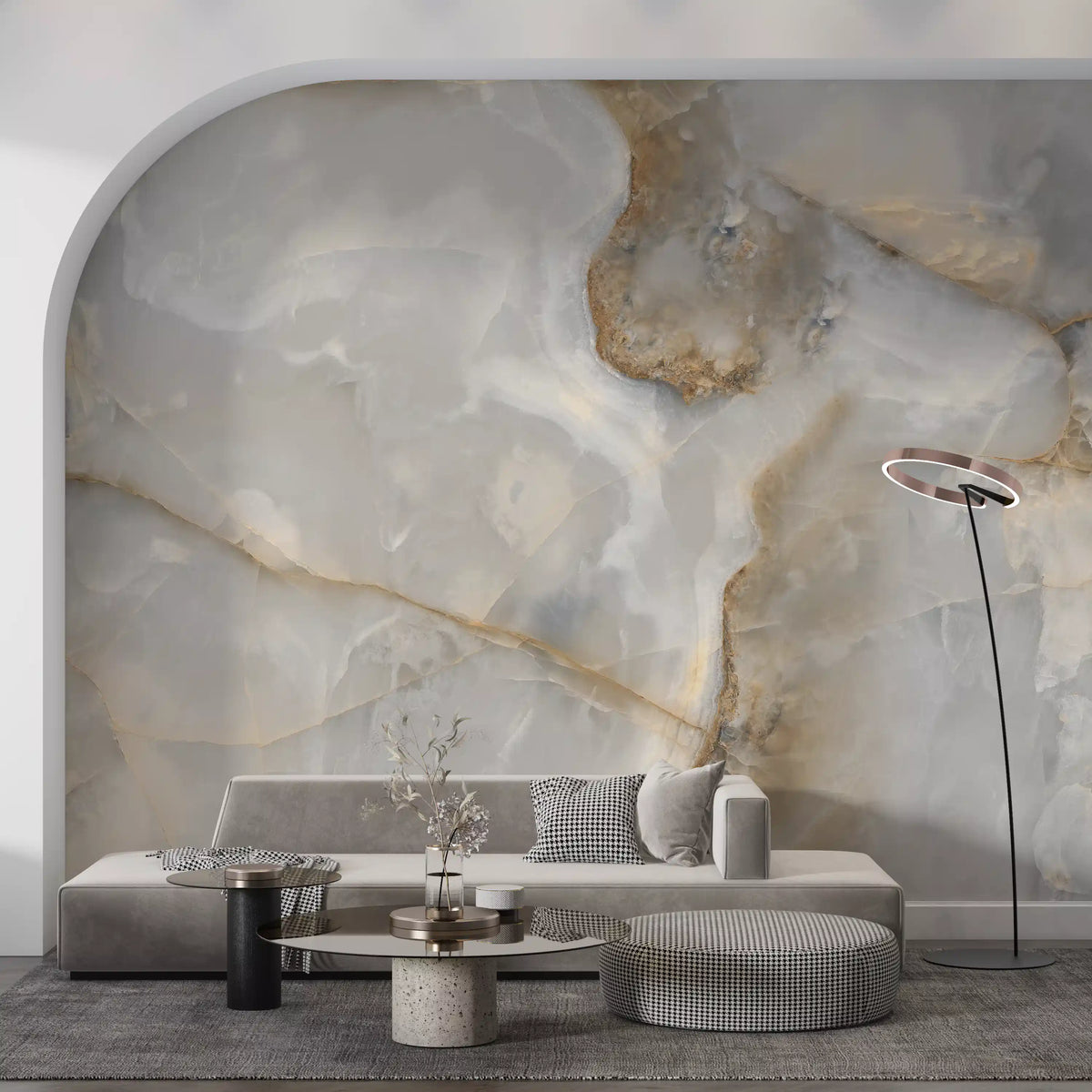 Natural Cream Onyx Vein Wall Mural