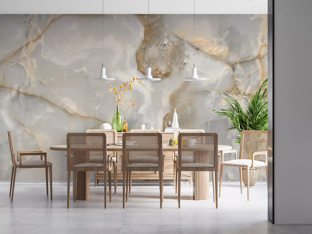 Natural Cream Onyx Vein Wall Mural