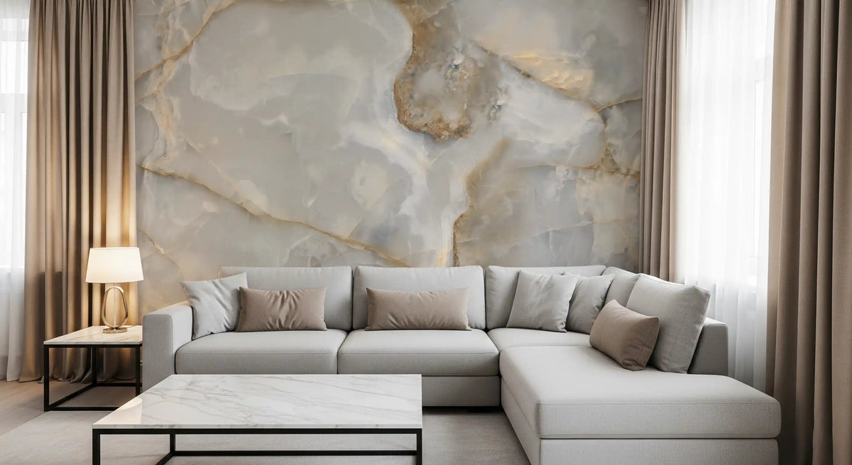 Natural Cream Onyx Vein Wall Mural