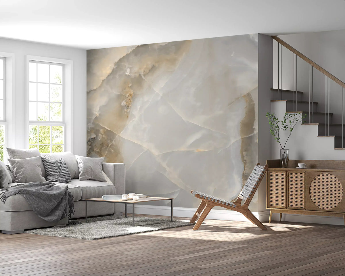 Abstract Neutral Stone Texture Wall Mural