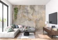 Serene Cream and Taupe Marble Vein Wall Mural