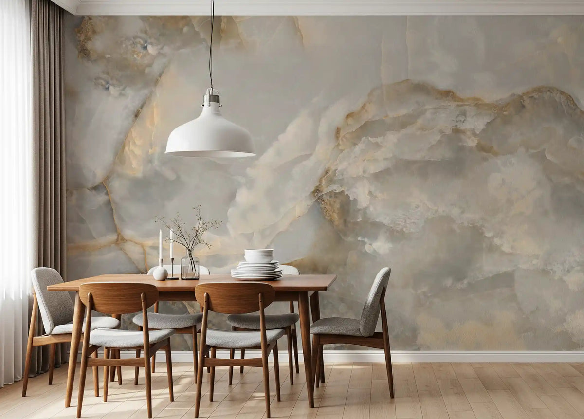 Ethereal Marble Veining Neutral Wall Mural