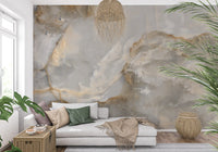 Ethereal Marble Veining Neutral Wall Mural