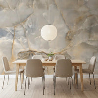 Serene Cream Marble Vein Wall Mural