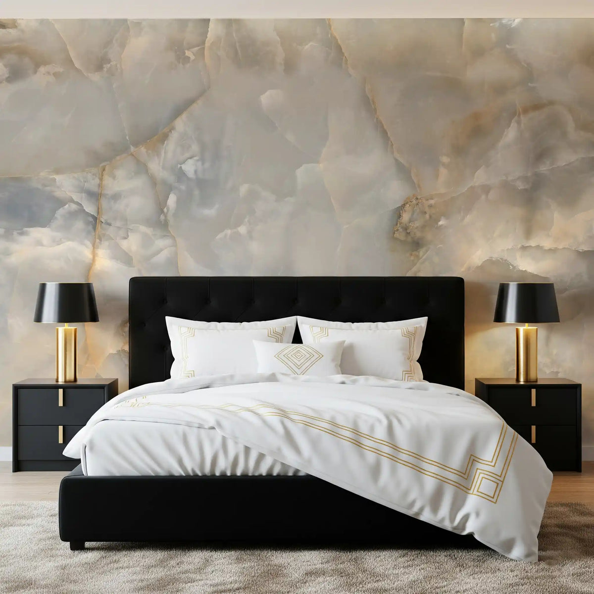 Serene Cream Marble Vein Wall Mural