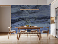 Indigo Veined Marble Slab Wall Mural