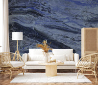 Deep Azure Marble Flow Wall Mural