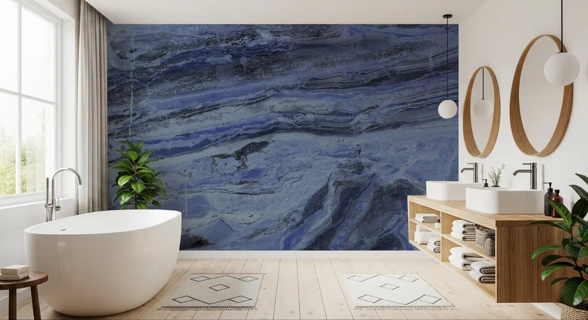 Midnight Stratum Marble Wall Mural