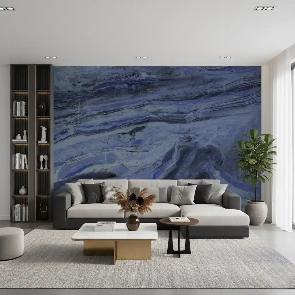 Midnight Stratum Marble Wall Mural