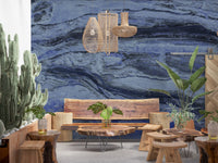 Midnight Blue Ethereal Marble Wall Mural