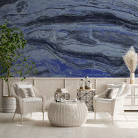 Midnight Blue Ethereal Marble Wall Mural