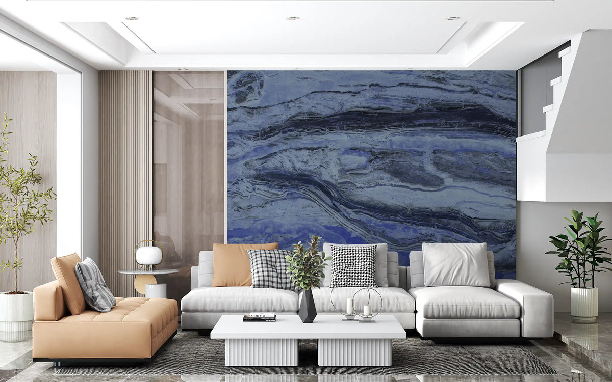 Midnight Blue Ethereal Marble Wall Mural