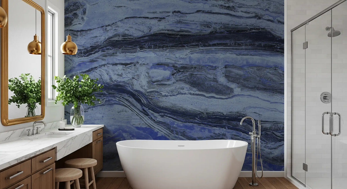 Midnight Blue Ethereal Marble Wall Mural