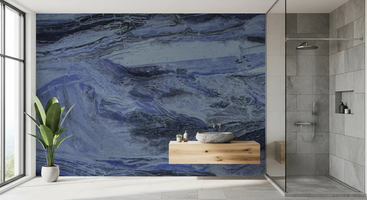 Indigo Veined Slate Wall Mural