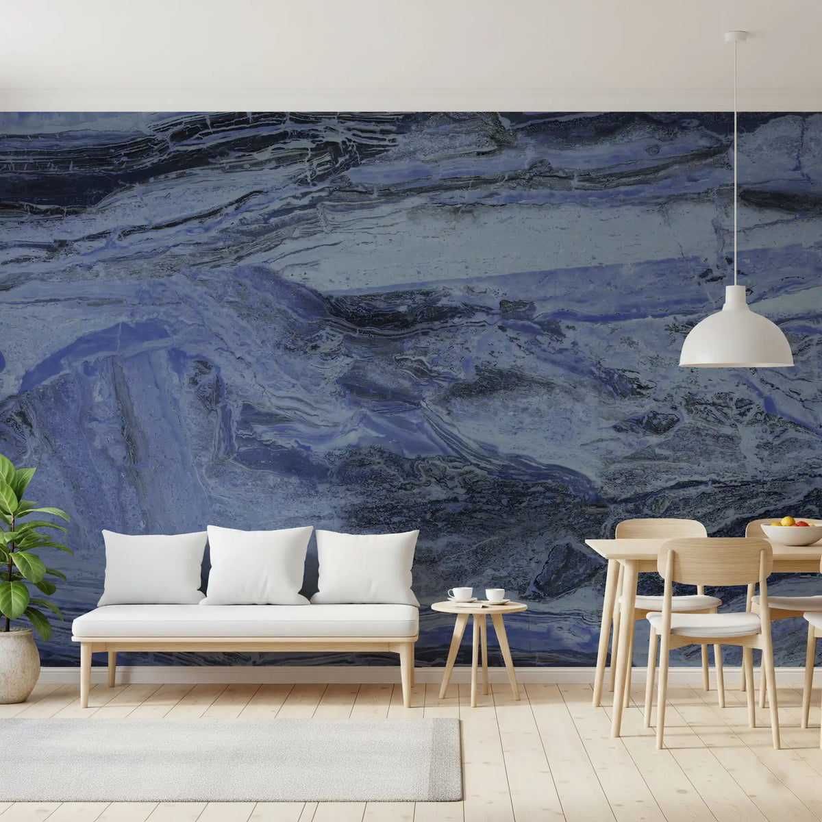 Indigo Veined Slate Wall Mural