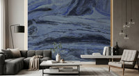 Abstract Swirls in Indigo and Slate Wall Mural