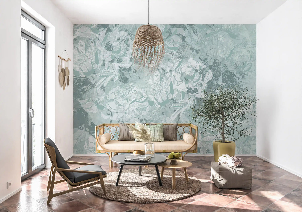 Warm Botanical Floral Wall Mural Wall Mural