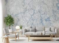 Cool Blue Marble Vein Texture Wall Mural