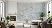 Cool Blue Marble Vein Texture Wall Mural