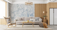 Cool Blue Marble Vein Texture Wall Mural