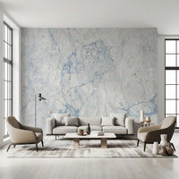 Ethereal Blue and White Marble Slab Wall Mural