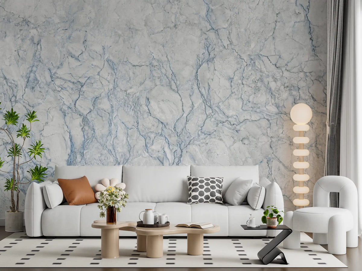 Arctic Veined Marble Texture Wall Mural