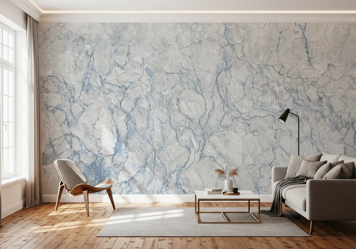 Arctic Veined Marble Texture Wall Mural