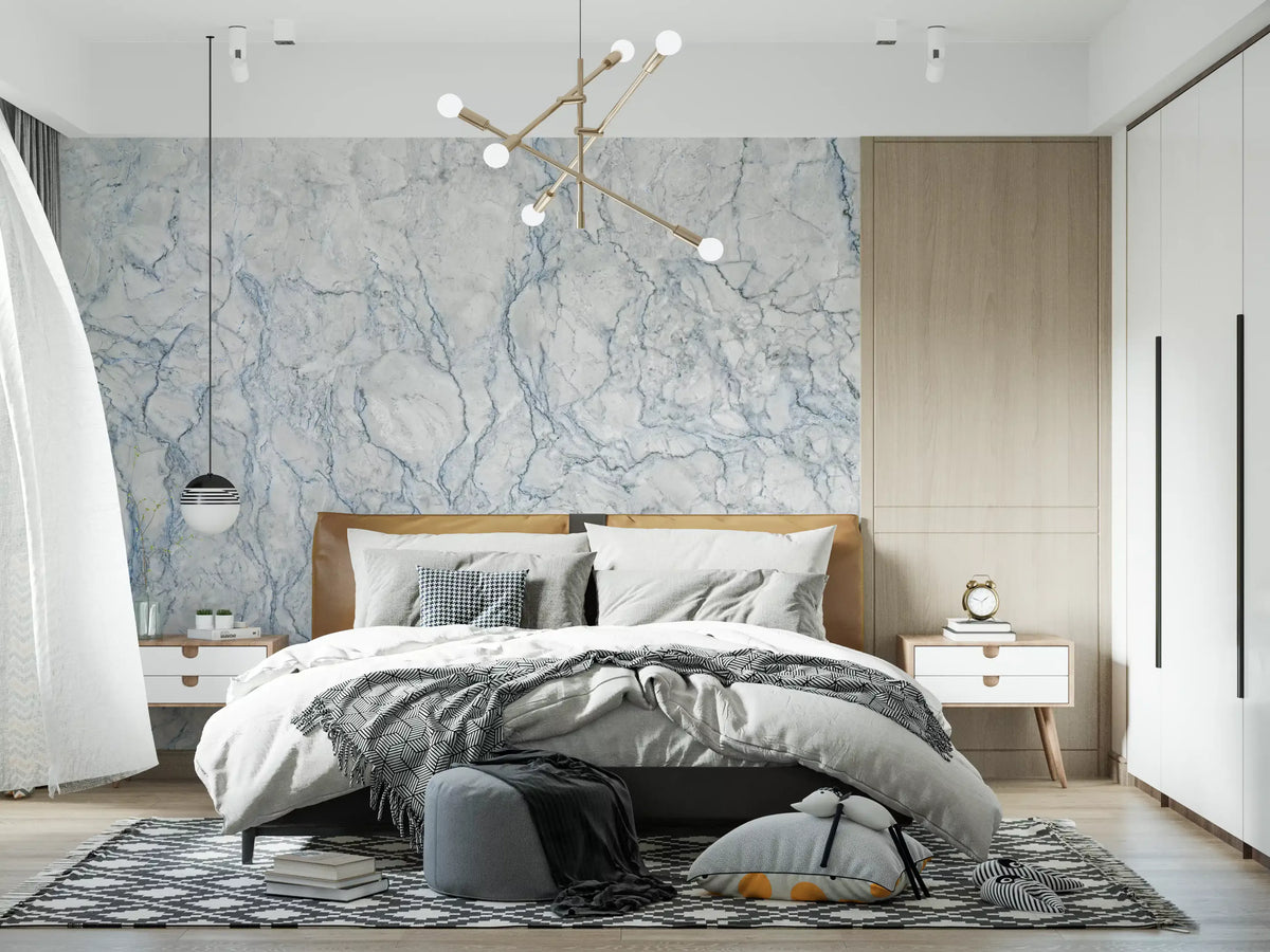 Arctic Veined Marble Texture Wall Mural