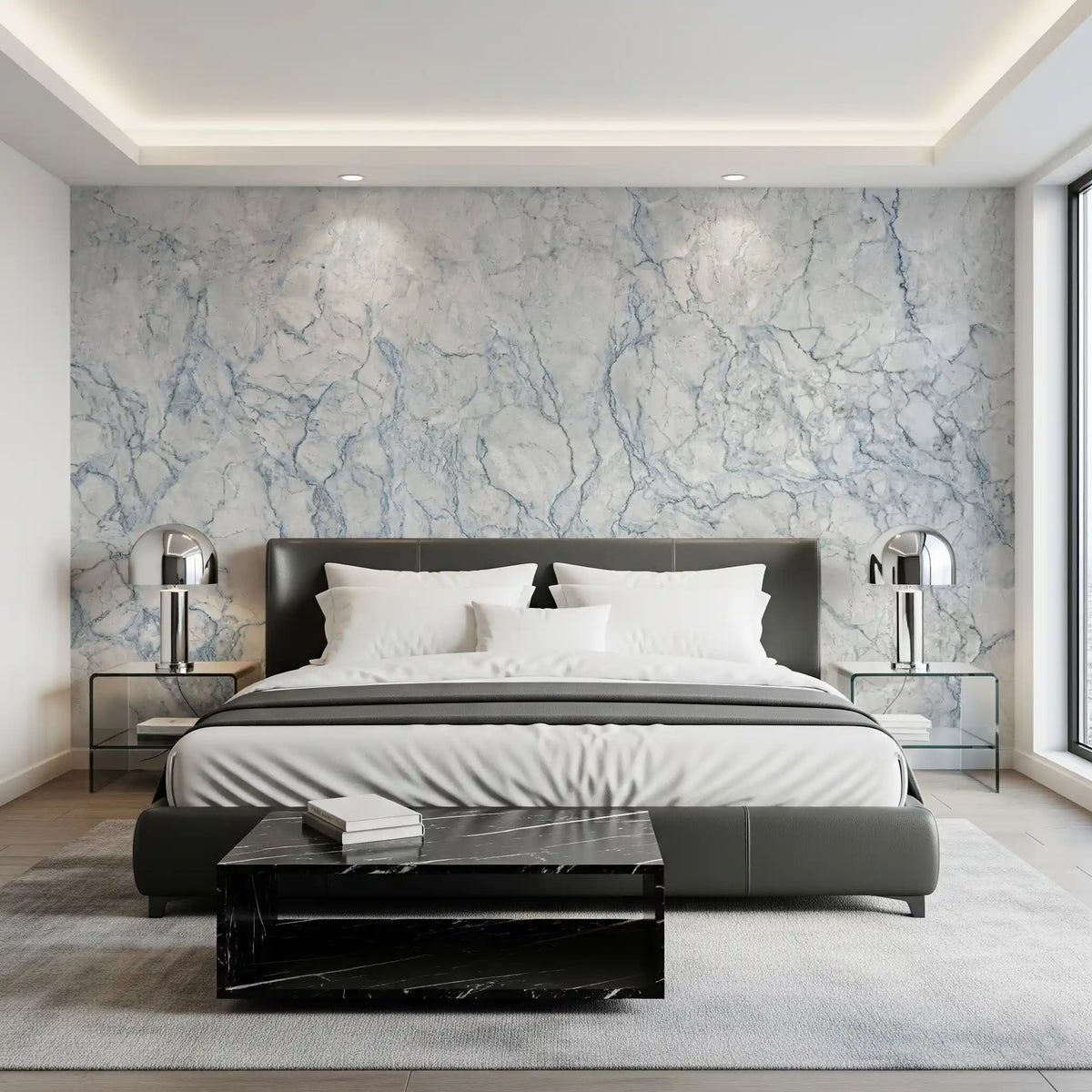 Arctic Veined Marble Texture Wall Mural