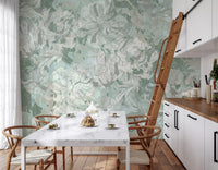 Rich Sage Olive Botanical Floral Wall Mural Wall Mural
