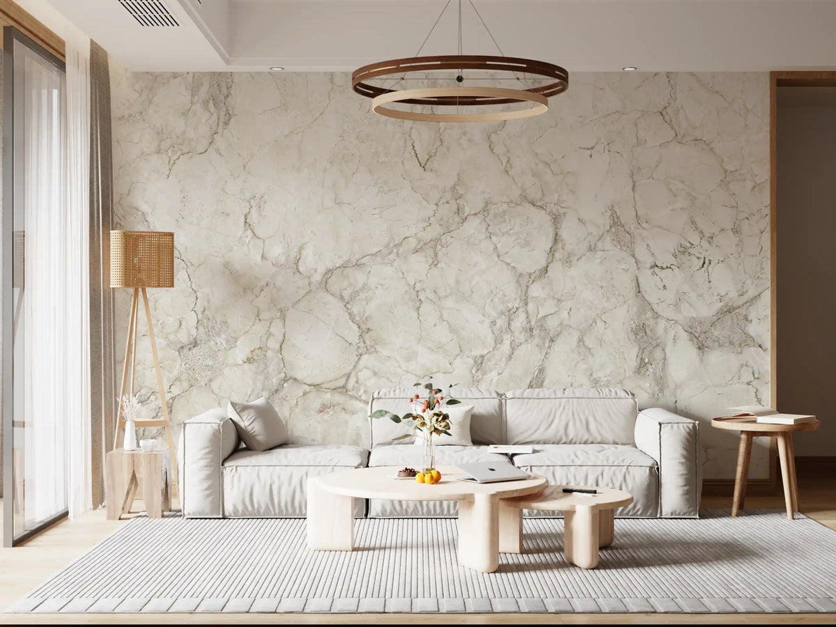 Classic Cream Marble Vein Texture Wall Mural