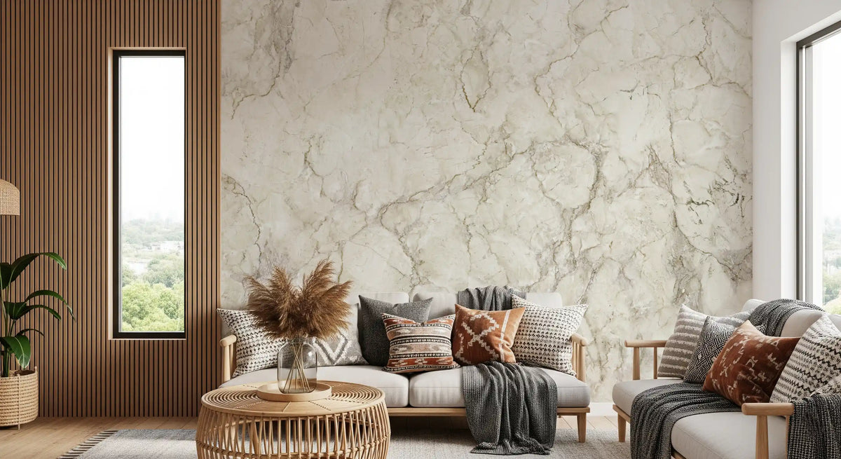 Classic Cream Marble Vein Texture Wall Mural