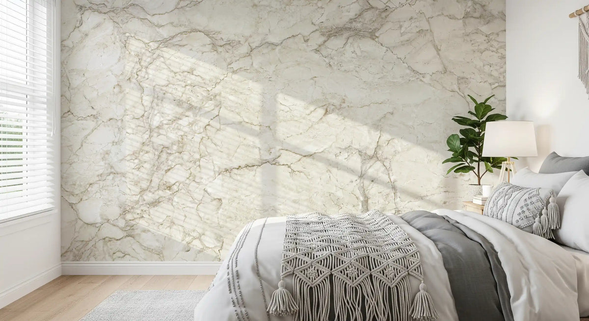 Cream Stone Vein Texture Wall Mural