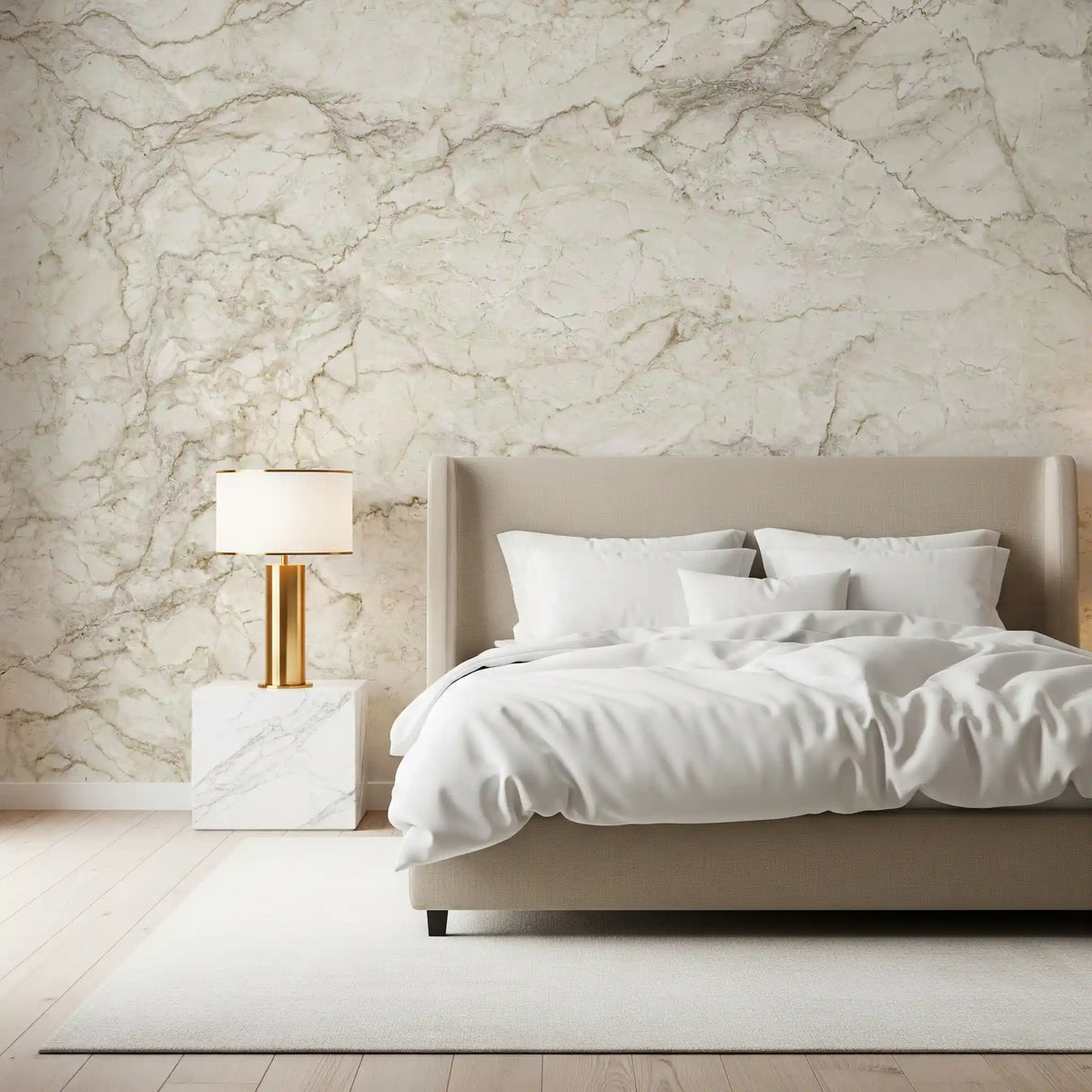 Cream Stone Vein Texture Wall Mural