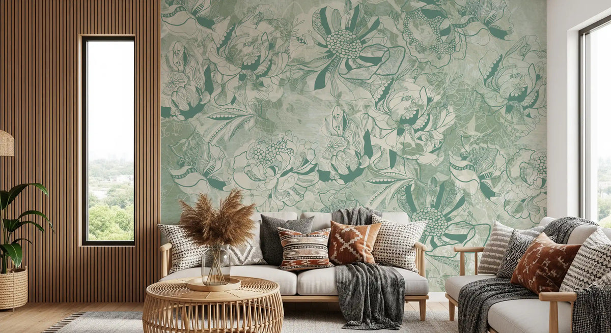 Eucalyptus Mint Botanical Floral Wall Mural Wall Mural